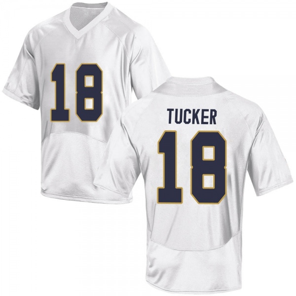 Chance Tucker Notre Dame Fighting Irish NCAA Youth #18 White Replica College Stitched Football Jersey CXA0355HR